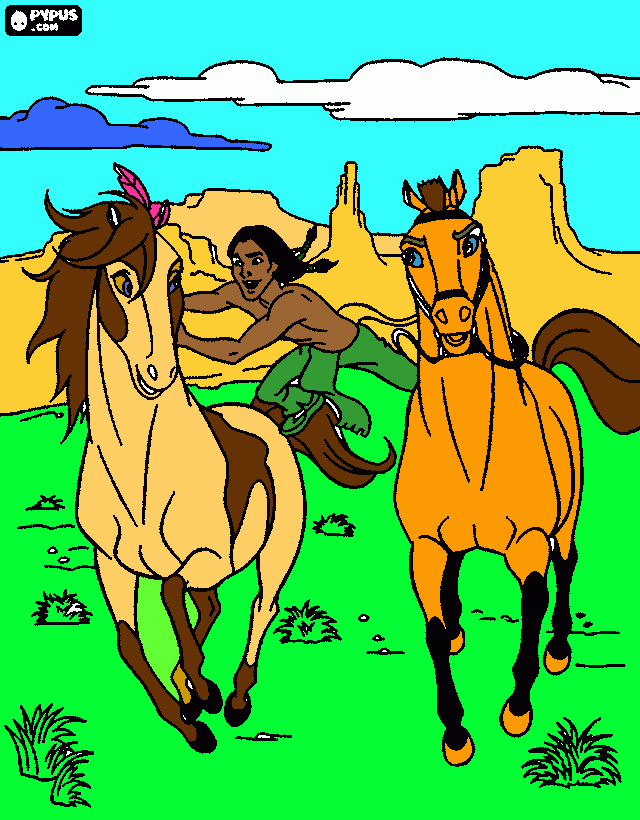 cavalo spirit para colorir e imprimir