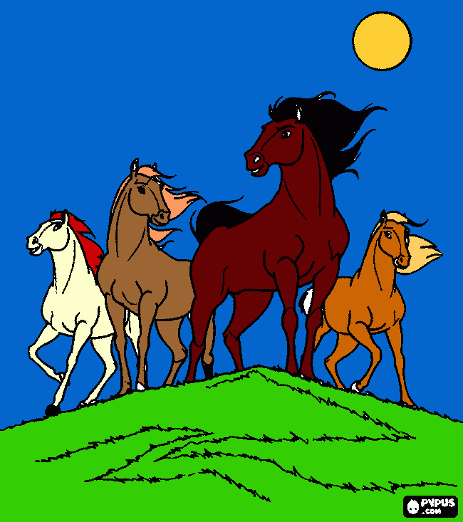 Cavalos alados para colorir e imprimir