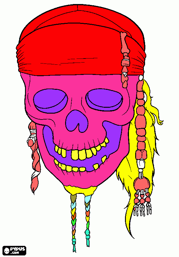 caveira pirata para colorir e imprimir