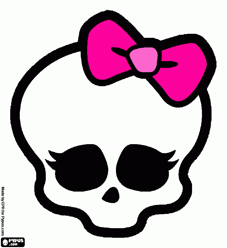 caveira rosinha para colorir e imprimir