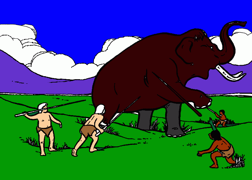 Caça de Mamute para colorir e imprimir