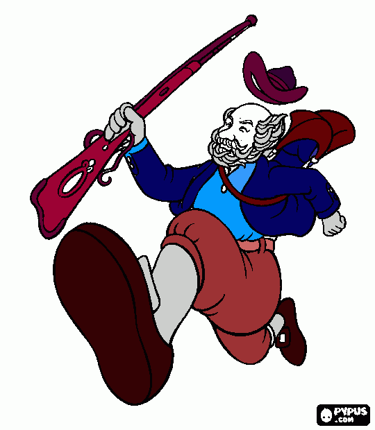 Caçador para colorir e imprimir