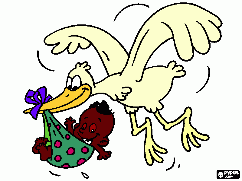 CEGONHA TOU CHEGANDO para colorir e imprimir