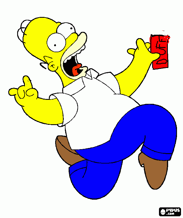 cerveja duff  para colorir e imprimir