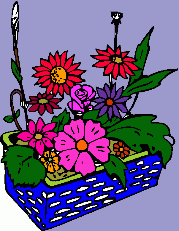 cesta de flores para colorir e imprimir