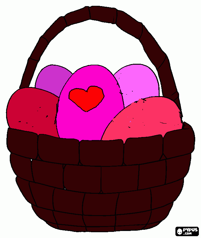 CESTA DO COELHO DA PASCOA para colorir e imprimir