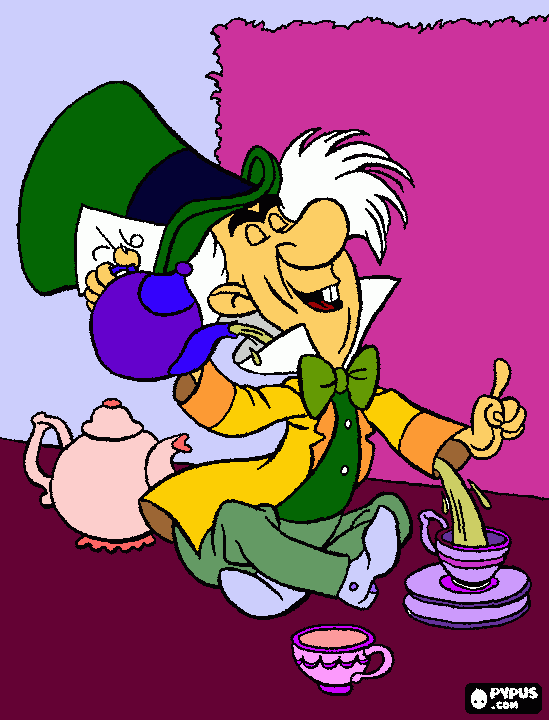 chapeleiro maluco para colorir e imprimir