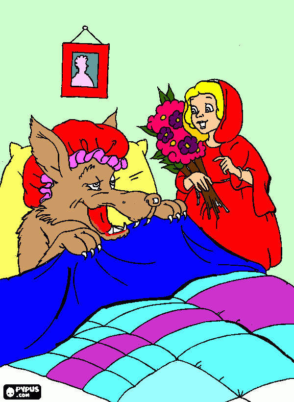 chapeuzinho cegando an casa da vovÃ para colorir e imprimir