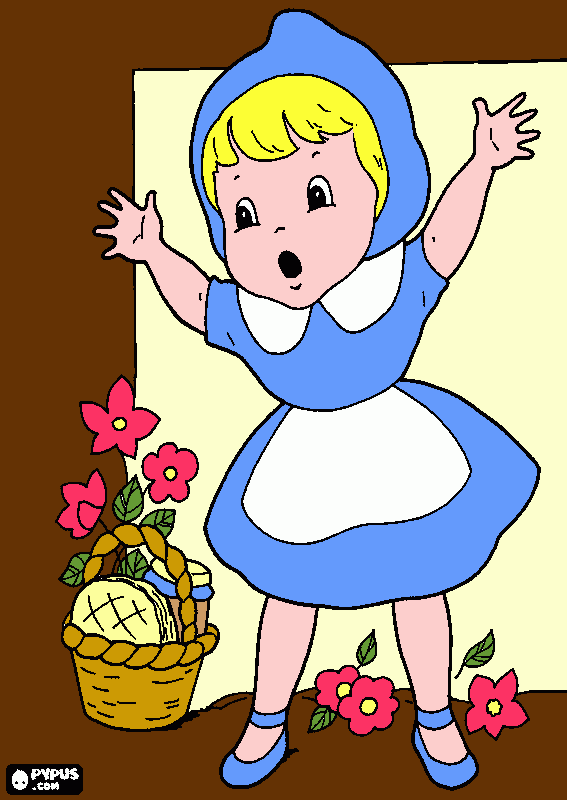 Chapeuzinho vermelho / Alice para colorir e imprimir