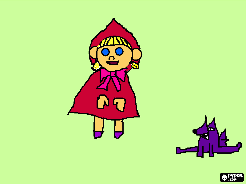 Chapeuzinho Vermelho e o Lobo para colorir e imprimir