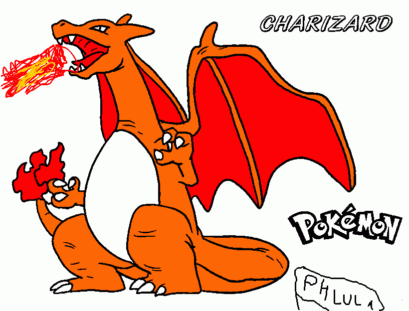 charizard, o pokémon mais forte do mundo para colorir e imprimir