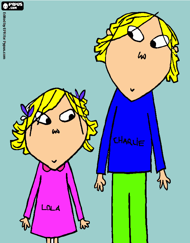 charlie e lola charlie! and lola! para colorir e imprimir