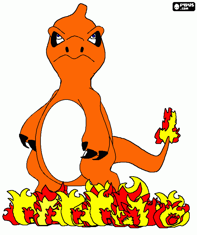 charmander do pokemon para colorir e imprimir
