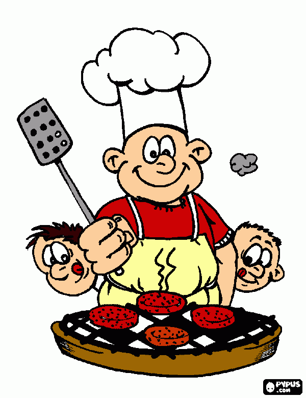 churrasqueiro para colorir e imprimir