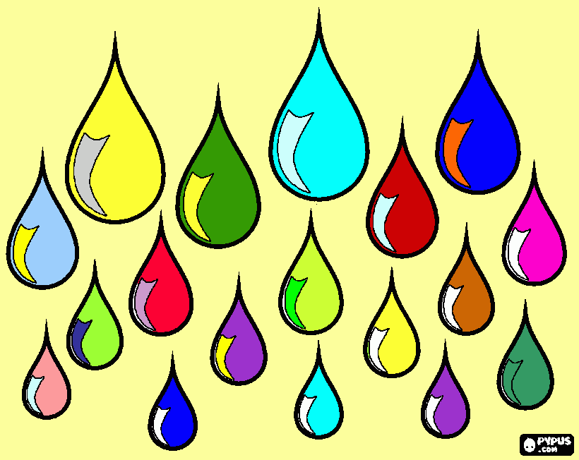 chuva colorida para colorir e imprimir