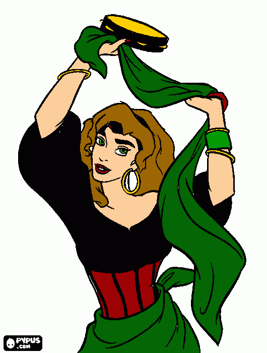 cigana esmeralda para colorir e imprimir