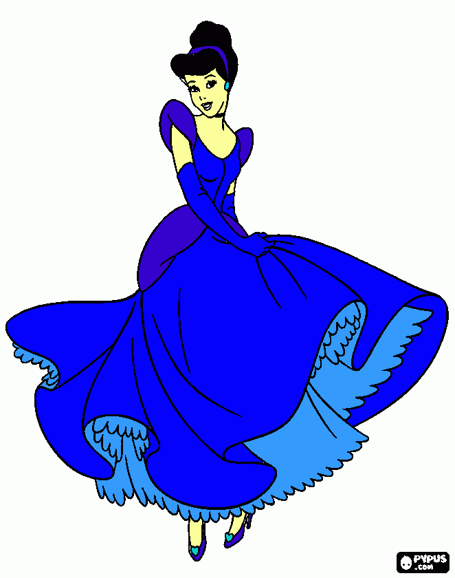 cinderella modelo diferente para colorir e imprimir