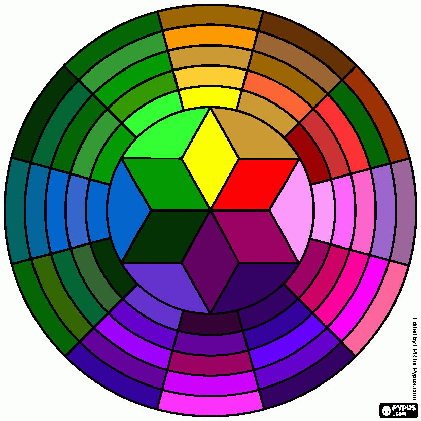 circo cromatico mais completo para colorir e imprimir