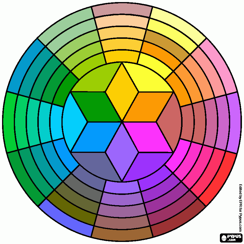 circulo cromatico completo para colorir e imprimir