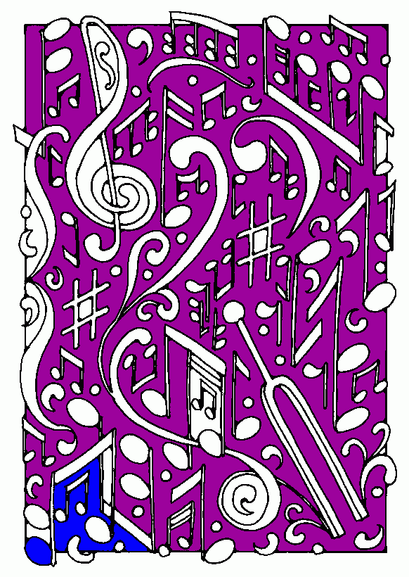 claves de sol com partituras para colorir e imprimir