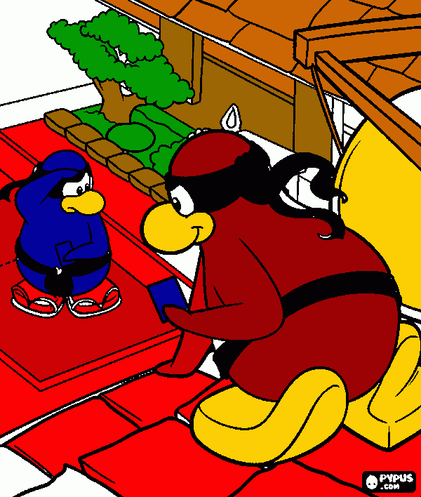 club penguin desafio ninja para colorir e imprimir