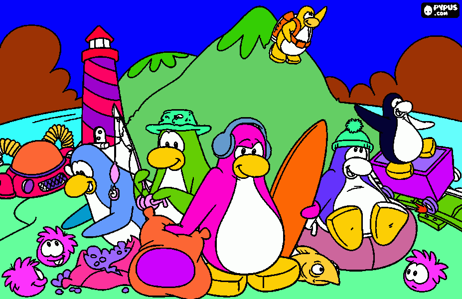club penguin epf para colorir e imprimir