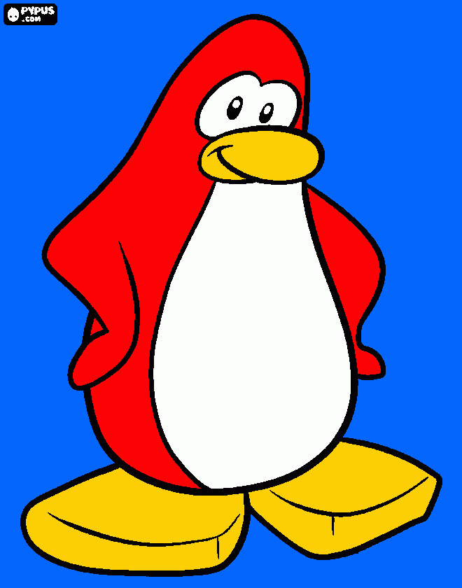 CLUB PENGUIN VERMELHO para colorir e imprimir