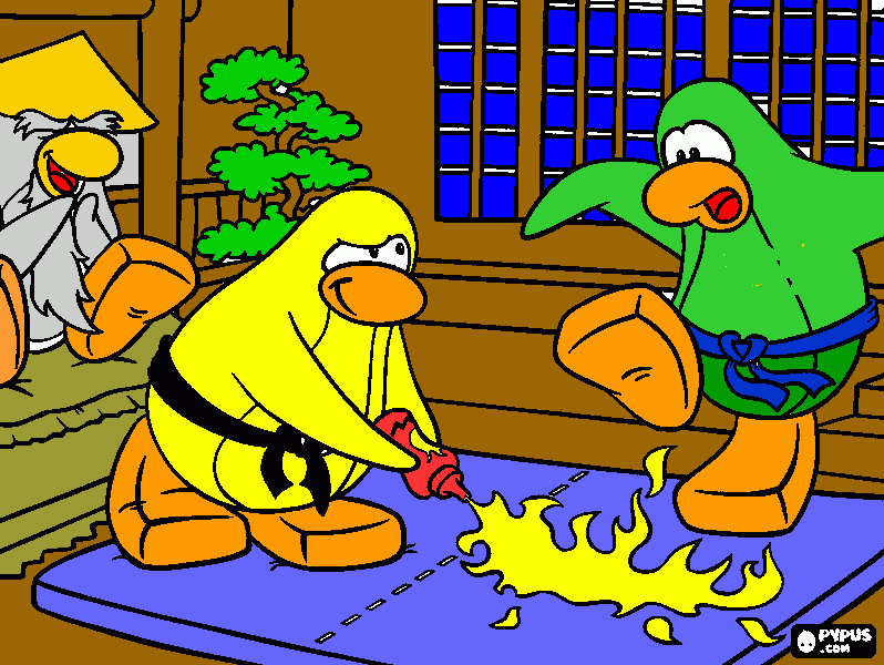 clubpenguin lutadores para colorir e imprimir