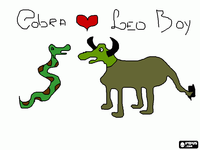 cobra e leo boy para colorir e imprimir