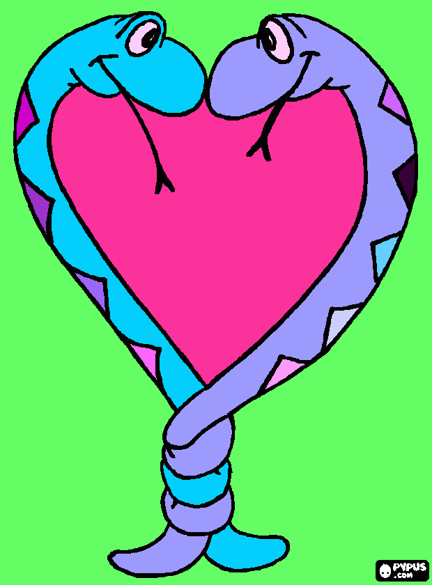 cobrinhas namoradas para colorir e imprimir