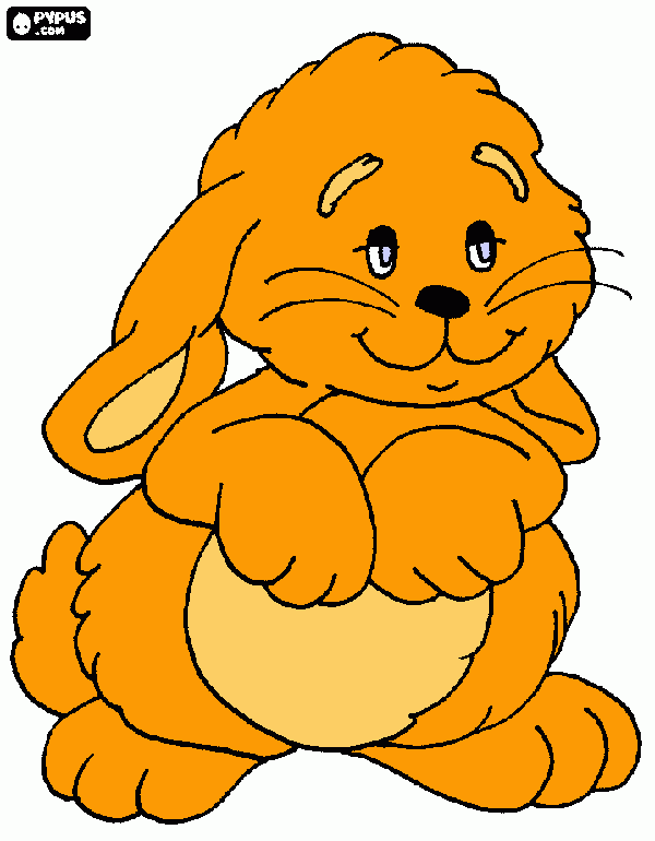 coelho colorido para colorir e imprimir