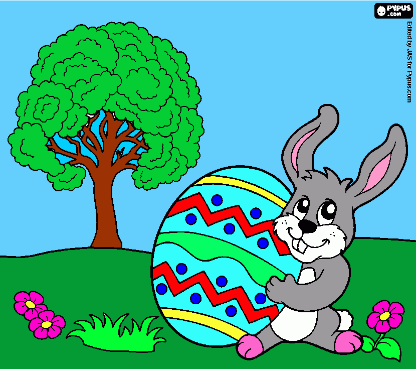 coelho da páscoa para colorir e imprimir