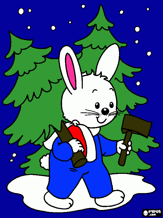 coelho de natal para colorir e imprimir