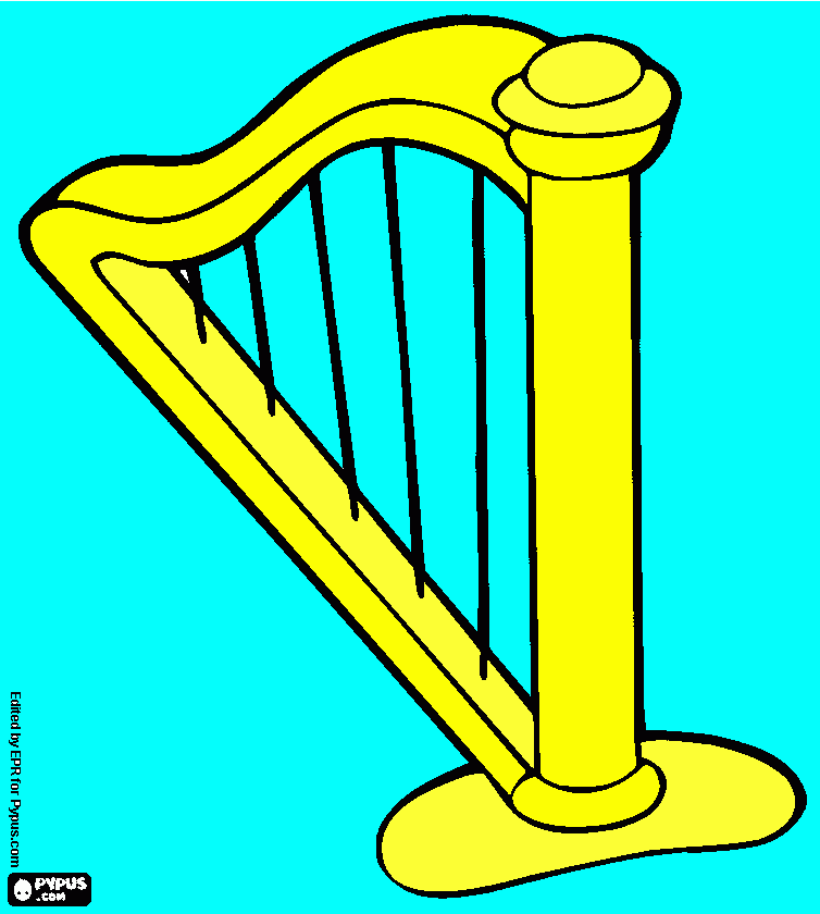 COLORINDO A HARPA para colorir e imprimir