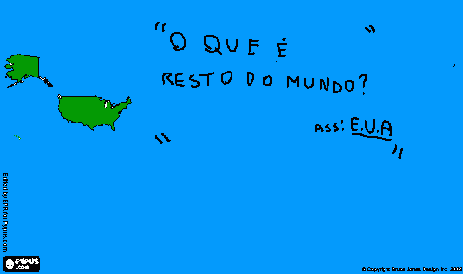 Como os norte americanos enxergam o mundo. para colorir e imprimir