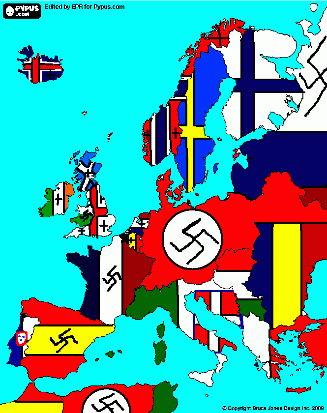 como seria a Europa dominada pelo nazismo hoje. para colorir e imprimir
