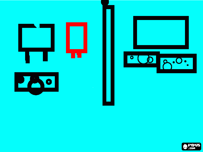 computadores com fundo azul para colorir e imprimir