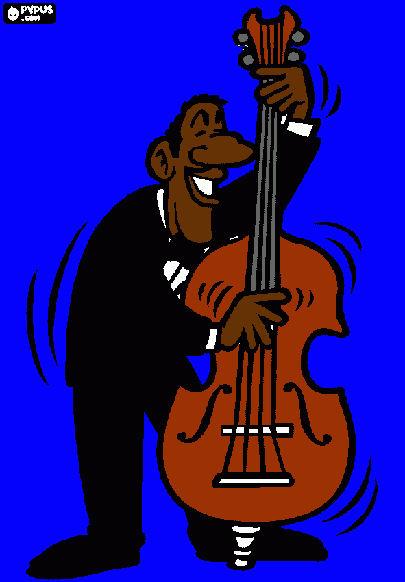 Contrabaixo para colorir e imprimir