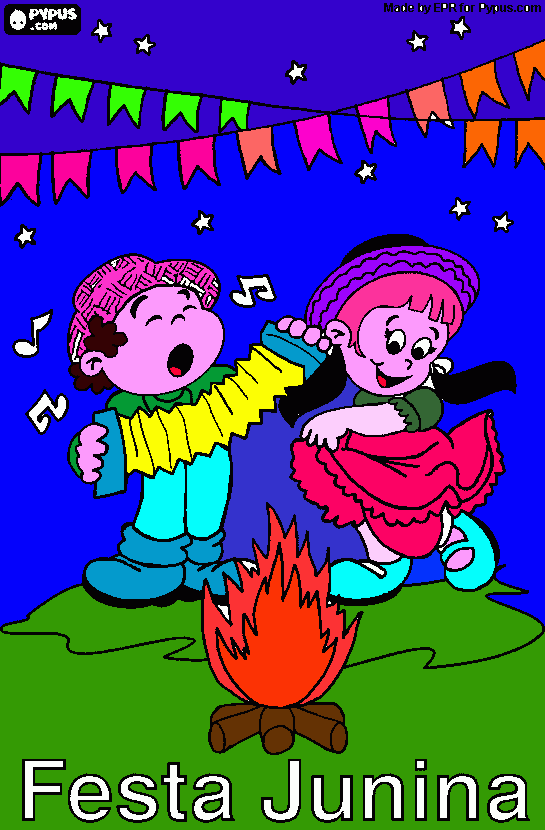 Convite Festa Junina para colorir e imprimir