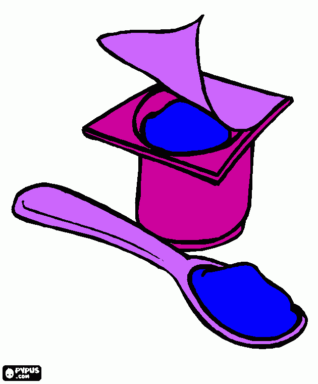 copo de danone de amora azul... para colorir e imprimir