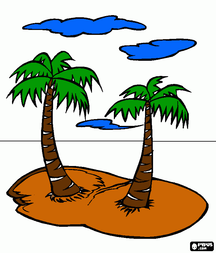 Coqueiro para colorir e imprimir