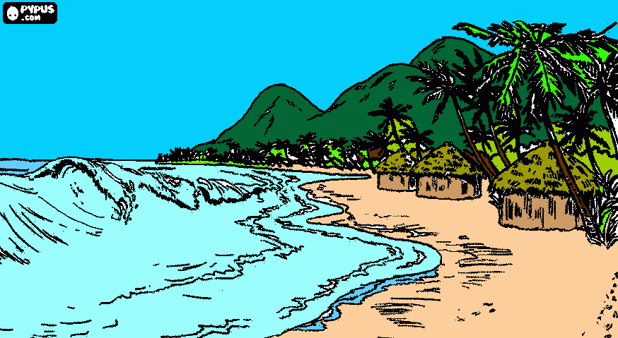 coqueiros para colorir e imprimir