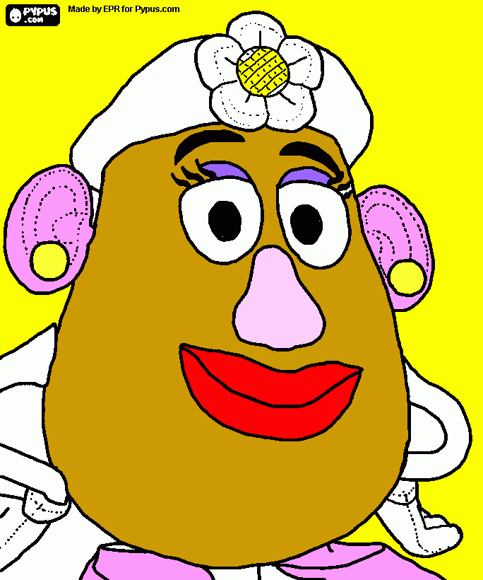 cor de batata boca vermelha para colorir e imprimir