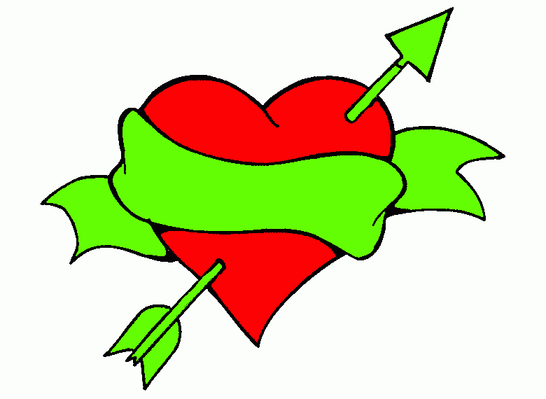 coracao com flexa para colorir e imprimir