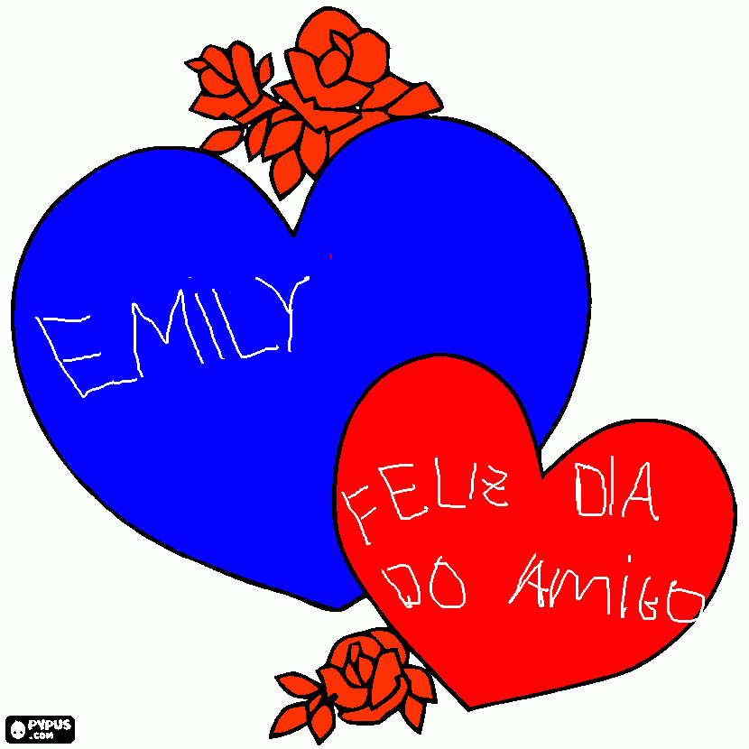coracao com rosas  para colorir e imprimir