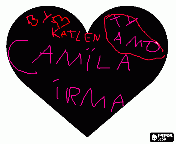 coraçao escrito nome de irma  para colorir e imprimir