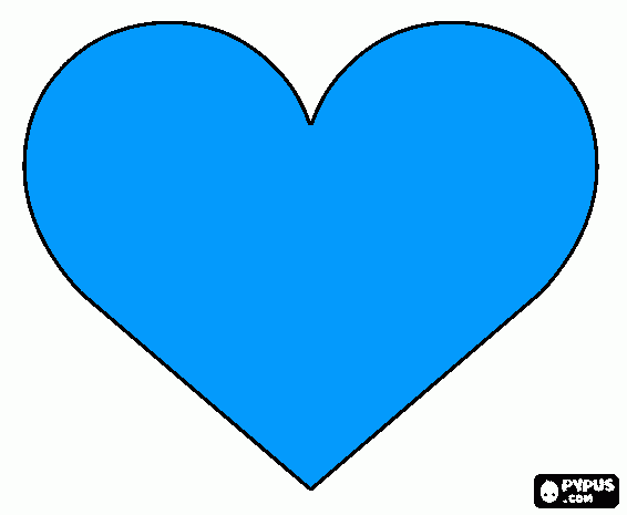 Coração azul é meu! para colorir e imprimir