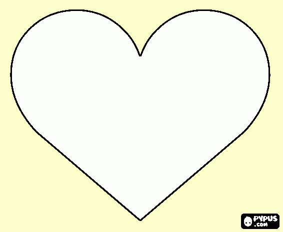 Coração branco para colorir e imprimir