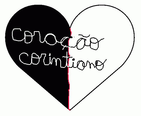 Coração Corinthiano para colorir e imprimir