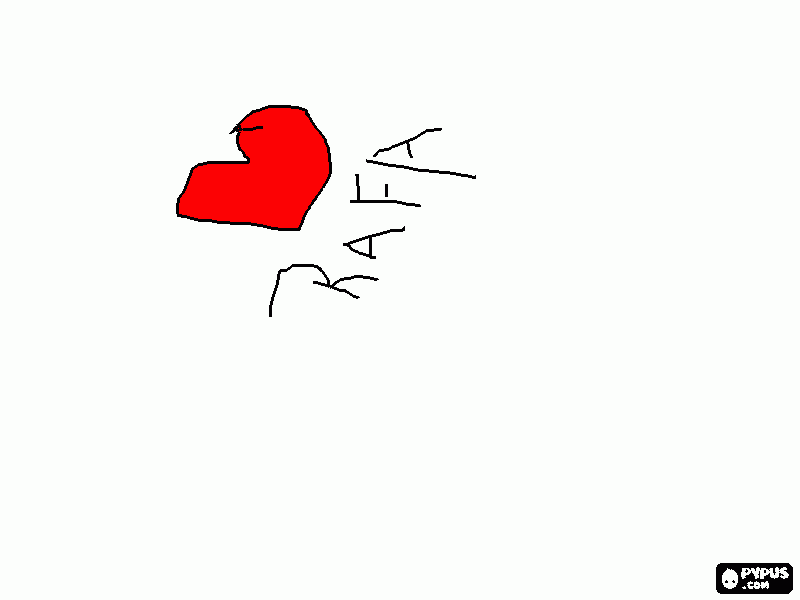 coração e o meu apilido para colorir e imprimir